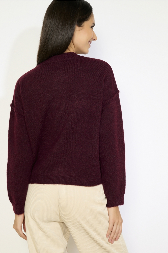 LolaLiza bordeaux dames vest | Model achteraanzicht