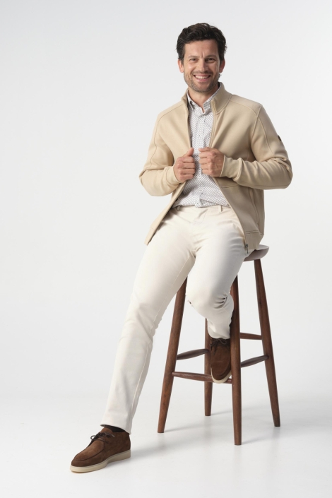 Campbell beige heren vest | Model