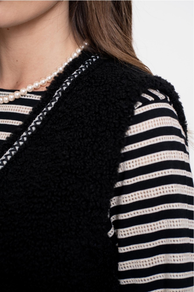 Geisha zwarte dames gilet | Close up