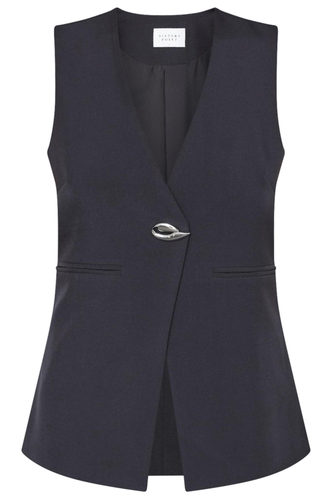 SisterS point zwarte dames gilet | Vooraanzicht