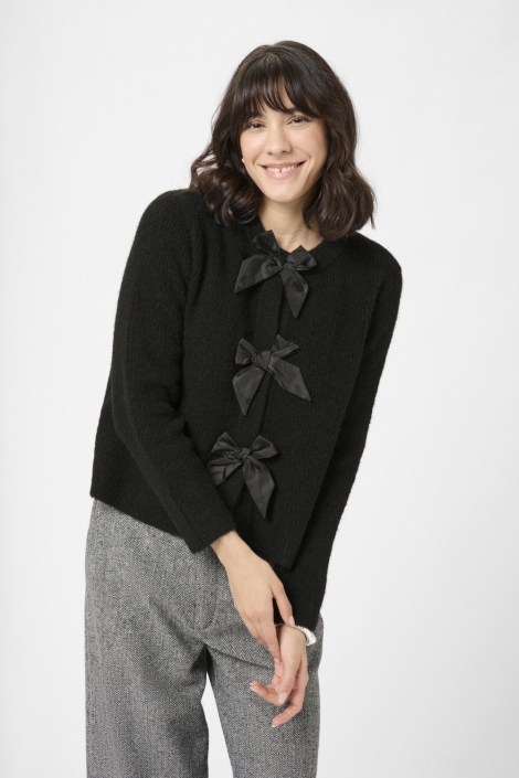 Kaffe zwarte dames vest | Model vooraanzicht