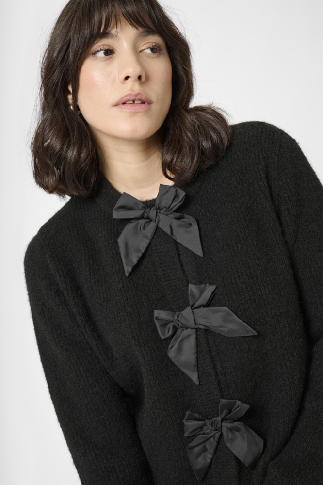Kaffe zwarte dames vest | Close up