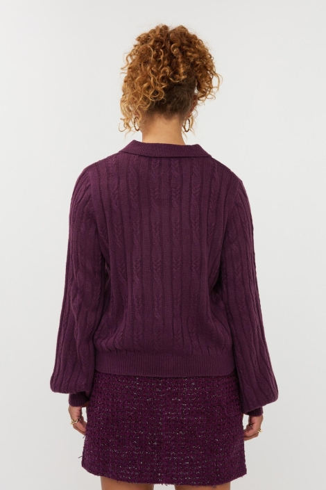 Ydence bordeaux dames vest | Model achteraanzicht