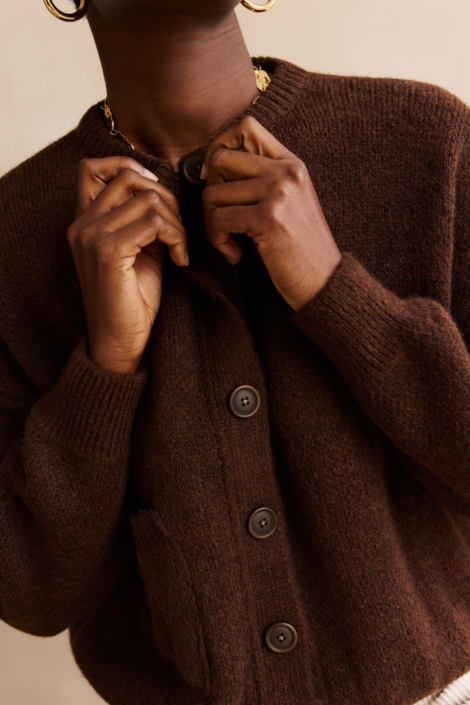 LolaLiza bruine dames vest | Close up