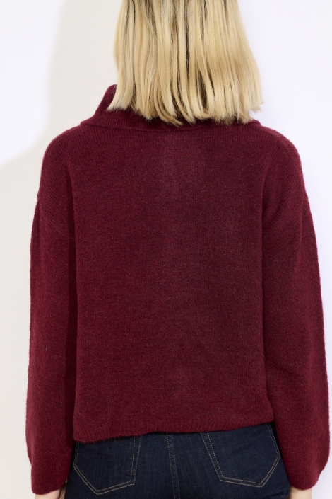 LolaLiza bordeaux dames vest | Model achteraanzicht