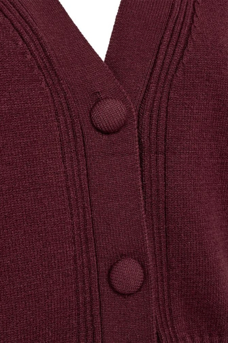Freequent bordeaux dames vest | Close up