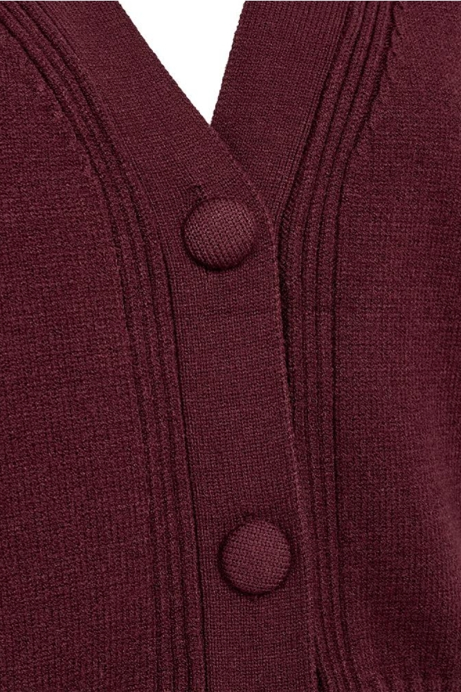 Freequent bordeaux dames vest | Close up