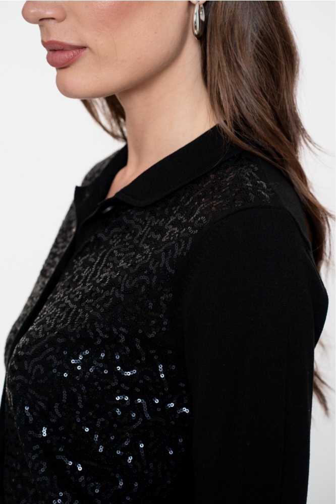 Geisha zwarte dames vest | Close up