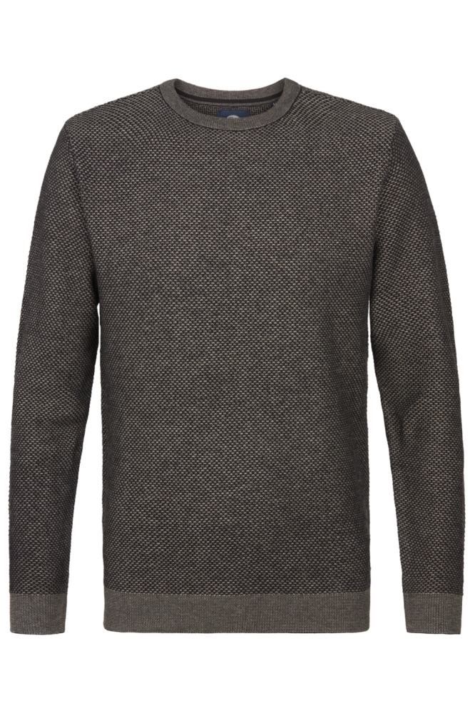 Petrol Industries grijze heren trui | Vooraanzicht