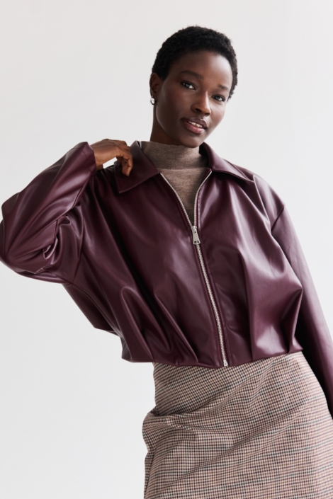 LolaLiza bordeaux dames jas | Model vooraanzicht