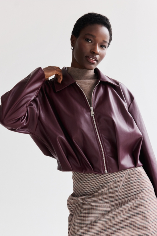 LolaLiza bordeaux dames jas | Model vooraanzicht