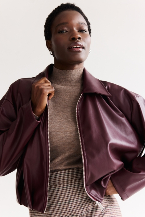 LolaLiza bordeaux dames jas | Model vooraanzicht