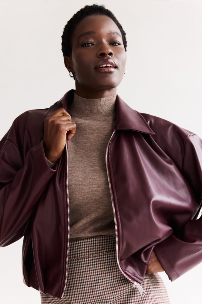 LolaLiza bordeaux dames jas | Model vooraanzicht