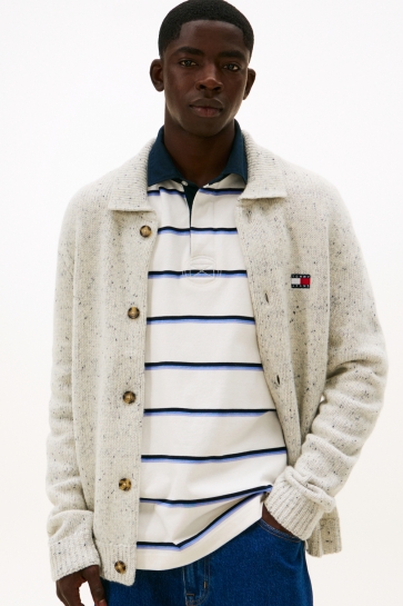 Tommy Jeans TJM REG BADGE CARDIGA DM0DM22354 YBH ANCIENT WHITE