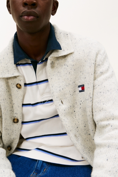 Tommy Jeans grijze heren vest | Close up