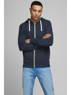 JJEHOLMEN SWEAT ZIP HOOD NOOS 12136884 Navy Blazer/ reg fit