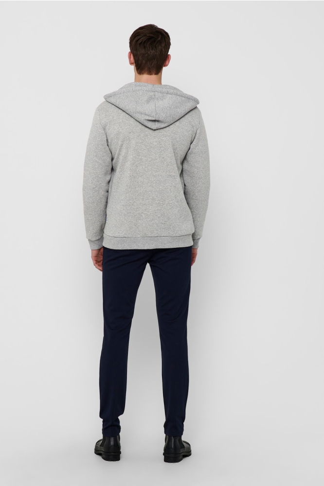 Only & Sons grijze heren vest | Model achteraanzicht