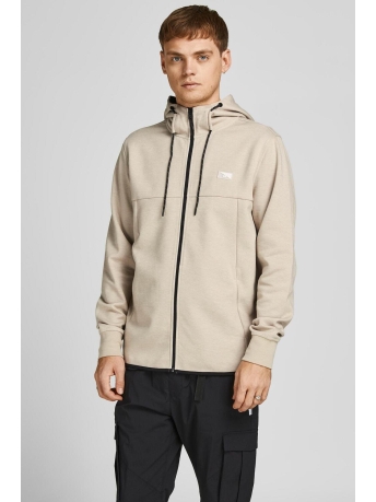 Jack & Jones Vest JCOAIR SWEAT ZIP HOOD NOOS 12204926 Oxford Tan/Melange
