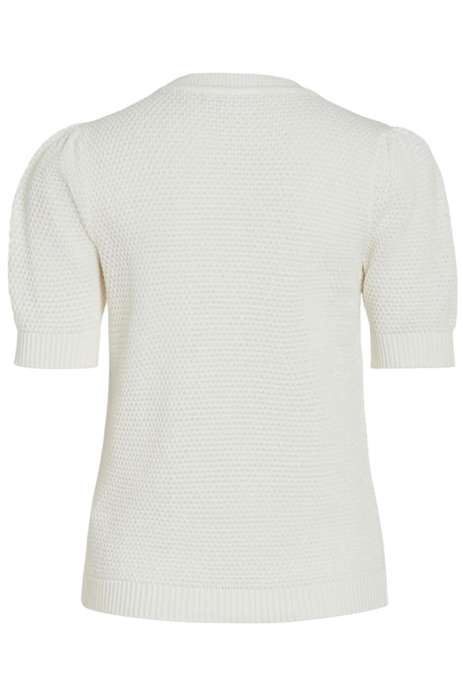 VIDALO O-NECK S/S KNIT TOP/SU - NOO 14084421 WHITE ALYSSUM