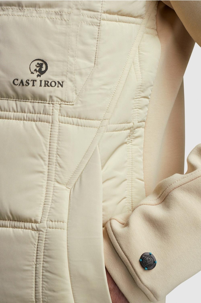 Cast Iron ecru heren vest | Close up