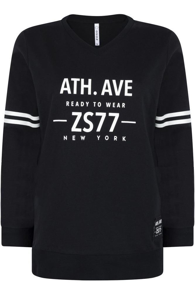 BECKY SWEAT WITH PRINT 231 0008 0005 NAVY OFF WHITE