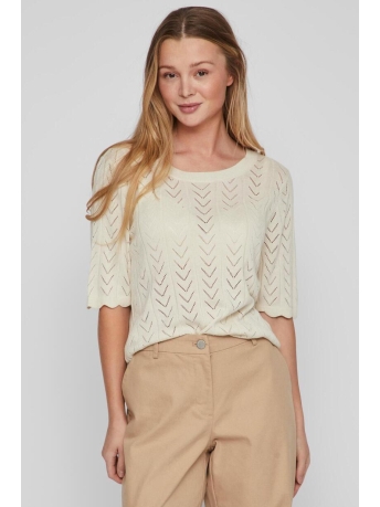 Vila Trui VISHELLEY O-NECK 2/4 KNIT TOP - NOO 14081487 Birch