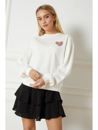 Refined Department Trui SMILEY SWEATER R2302620063 002 OFF WHITE