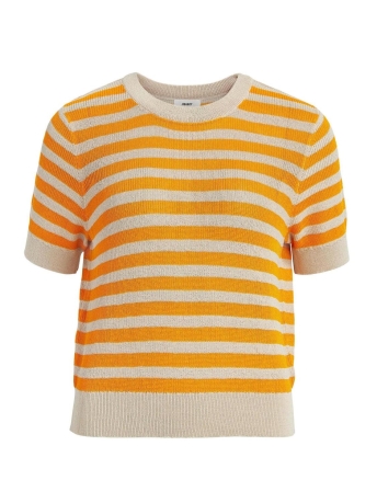 Object Trui OBJKALYNA S/S KNIT PULLOVER 127 23041939 Sandshell/Bright marigold