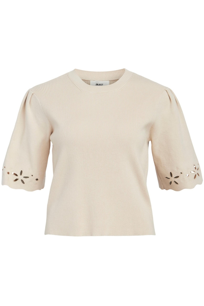 OBJREYNARD S/S KNIT PULLOVER 126 23041361 Sandshell