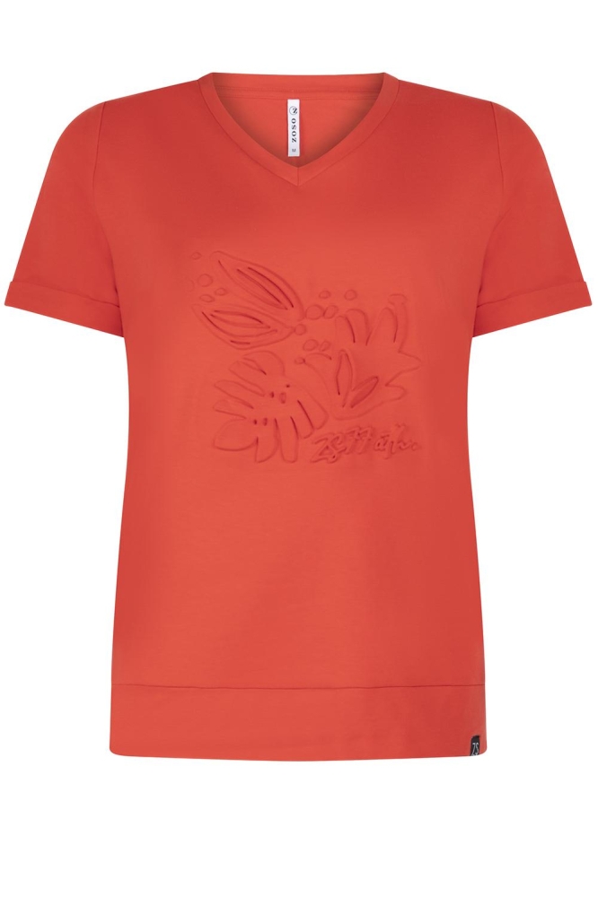 KATE SWEATER WITH ARTWORK 232 1280 FIERY RED