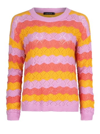 Ydence Trui KNITTED SWEATER NINA CS2312 1070 LILAC PEACH ABRICOT