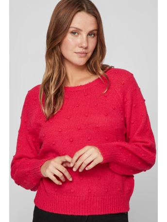 Vila Trui VITULI L/S O-NECK KNIT TOP/SU/PB 14087530 LOVE POTION