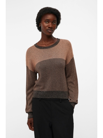 Object Trui OBJSIGI L/S KNIT SHORT PULLOVER 129 23042971 Black/Gold Lurex