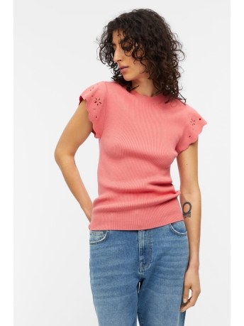 Object T-shirt OBJREYNARD RIB S/S KNIT TOP 128 23042606 TEA ROSE