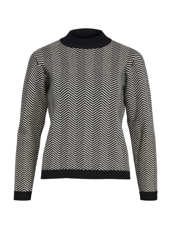 Object Trui OBJRAY L/S KNIT PULLOVER AOP NOOS 23040958 BLACK