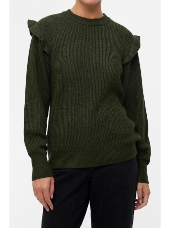 Object Trui OBJMALENA L/S RUFFLE  PULLOVER NOOS 23039233 DUFFEL BAG