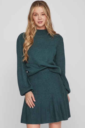 Vila Trui VIRIL TURTLE-NK BALLOON L/S TOP - N 14084179 PONDEROSA PINE