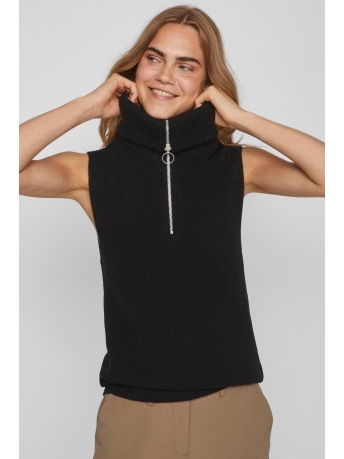 Vila Trui VIRIL HALF ZIPPER KNIT VEST NOOS 14084214 BLACK