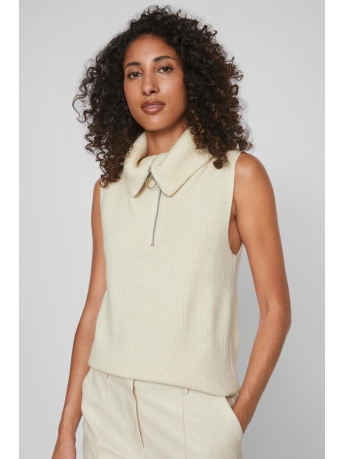 Vila Trui VIRIL HALF ZIPPER KNIT VEST NOOS 14084214 BIRCH