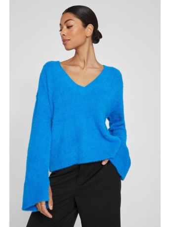 Vila Trui VIHENNY REV V-NECK L/S SHORT KNIT T 14091318 Cloisonne