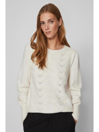Vila Trui VICLEO NEW L/S O-NECK KNIT TOP/SU 14088026 SUPER LIGHT NATURAL MELANGE
