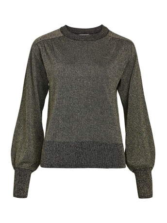 Object Trui OBJELBUR L/S KNIT PULLOVER 130 23043142 BLACK/GOLD