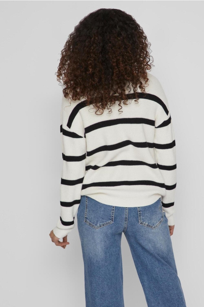 VIRIL MOCKNECK L/S KNIT RIB TOP 2- 14091615 WHITE ALYSSUM