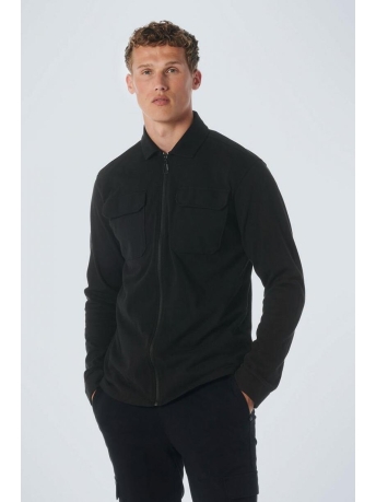 NO-EXCESS Vest OVERSHIRT ZIPPER CLOSURE SWEAT 21570801 020 BLACK