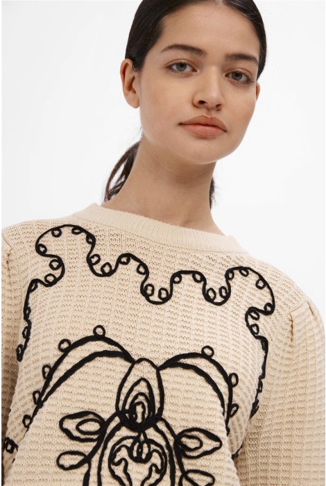 Object objchio l/s o-neck knit pullover 13