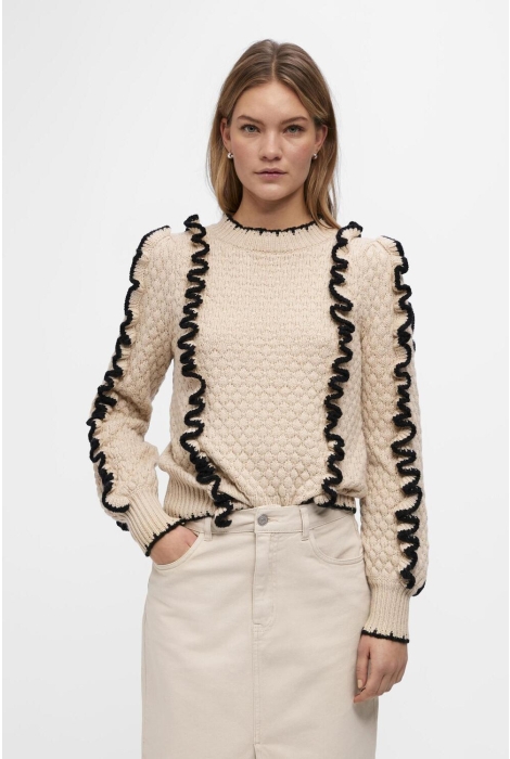 objyaa l s knit pullover 131 23043596 object trui sandshell