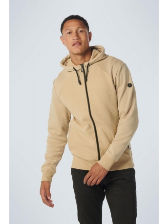 NO-EXCESS Vest SWEATER HOODED FULL ZIPPER 21100807 014 STONE