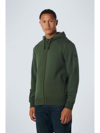 NO-EXCESS Vest SWEATER HOODED FULL ZIPPER 21100807 052 DARK GREEN