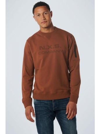 NO-EXCESS Trui SWEATER CREWNECK CHEST ARTWORK CARAMEL 21110931 048 CARMEL