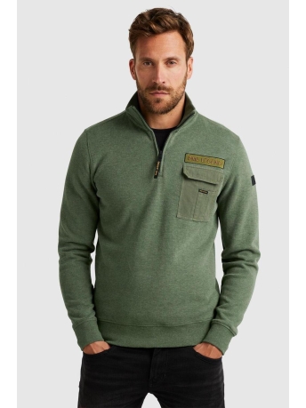 PME legend Trui PULLOVER WITH HALF ZIPPER PSW2309423 6423